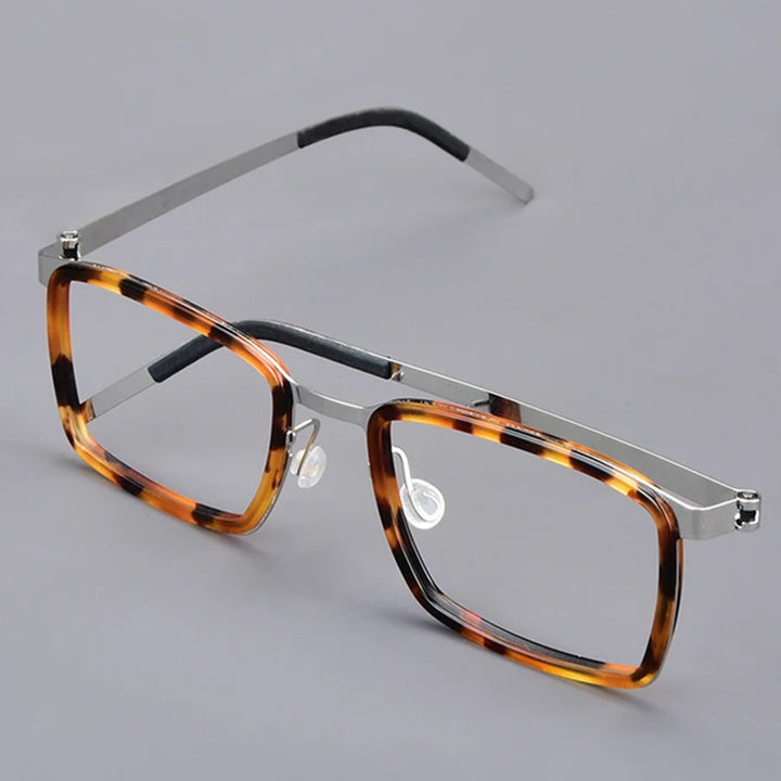 Aimee Unisex Full Rim Square Titanium Acetate Eyeglasses 199711 — view 1 | Aimee at FuzWeb