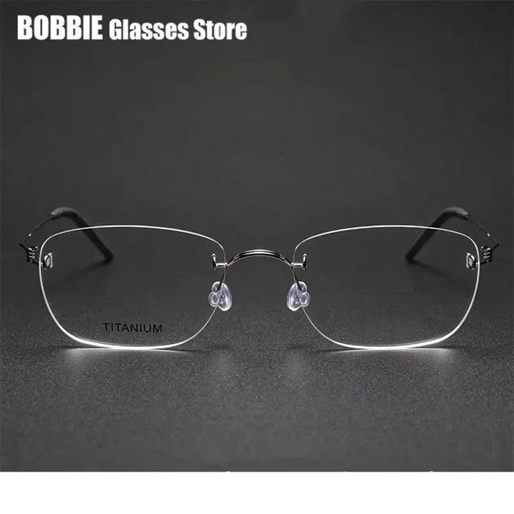 Bobbie Women's Rimless Square Screwless Titanium Eyeglasses 297639