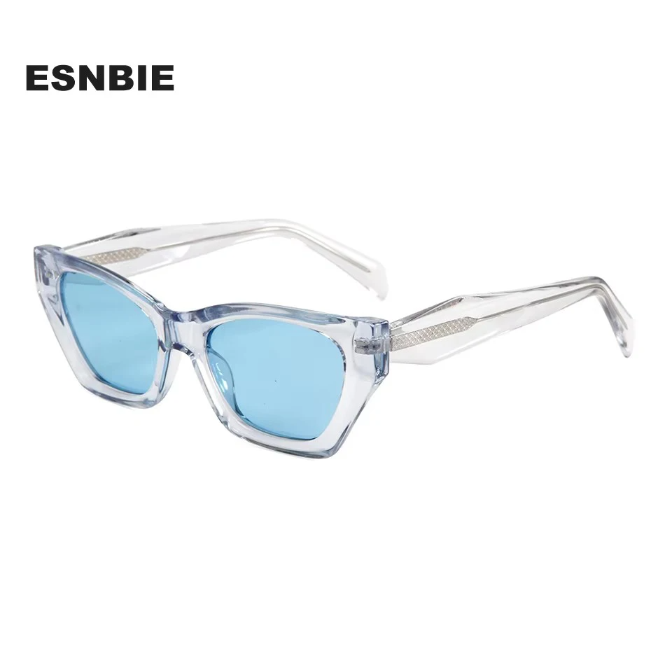 Esnbie Unisex Full Rim Cat Eye Acetate Tr 90 Sunglasses 230671