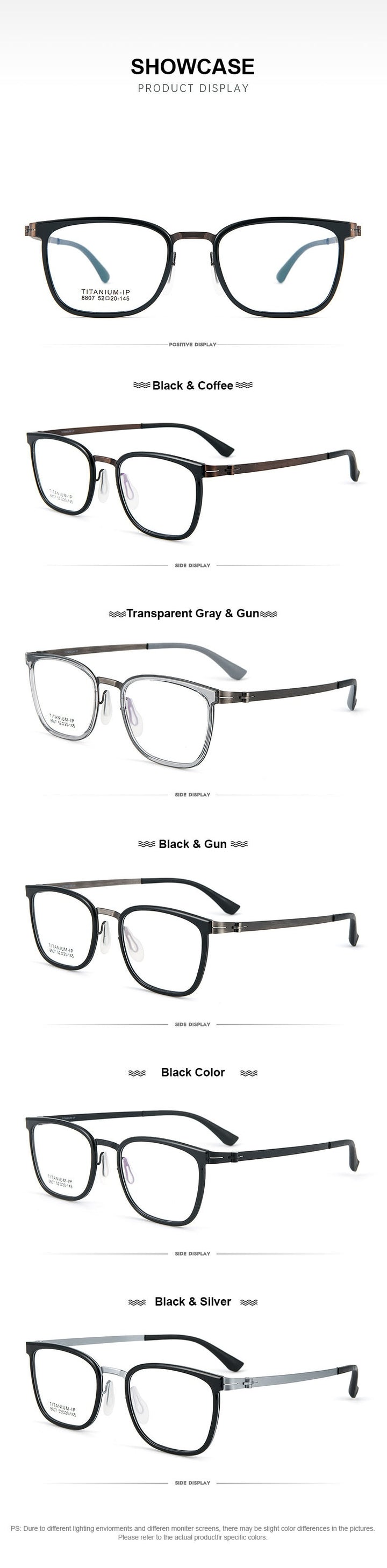 Chashma Unisex Full Rim Square Titanium Tr 90 Eyeglasses 8807 — view 4 | Chashma at FuzWeb