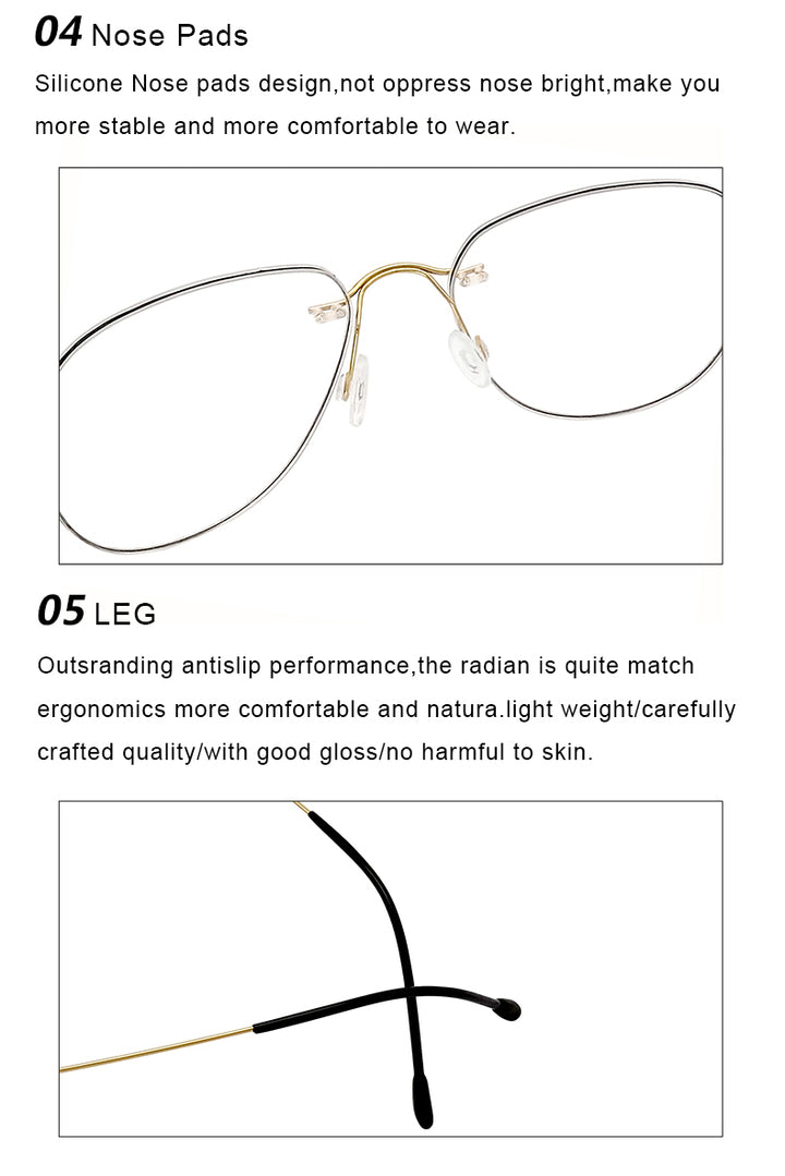 Krasivyy Unisex Rimless Oval Titanium Eyeglasses Kr05.