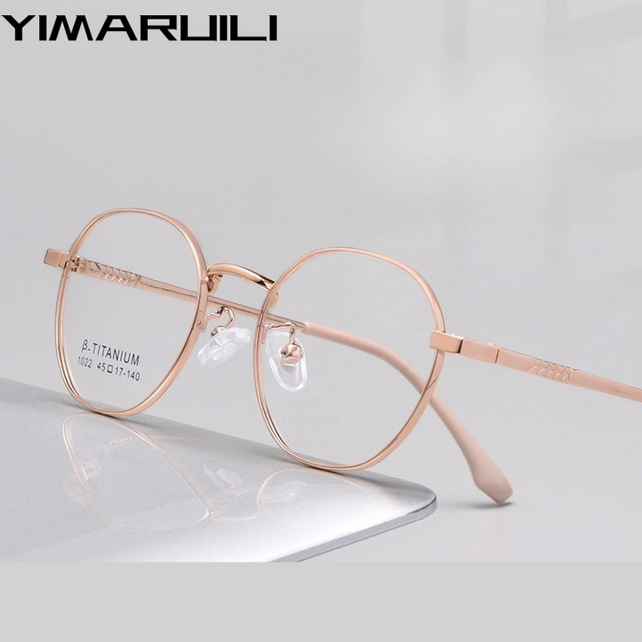 Yimaruili Youth Girl's Full Rim Oval Round Alloy Eyeglasses 10224