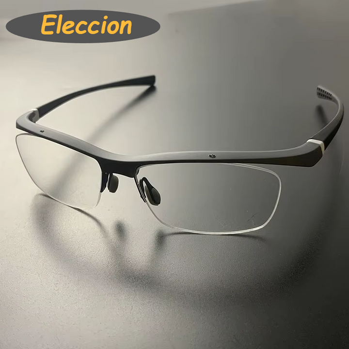 Eleccion Unisex Semi Rim Square Tr 90 Titanium Sport Eyeglasses 17027 Semi Rim Eleccion Gray