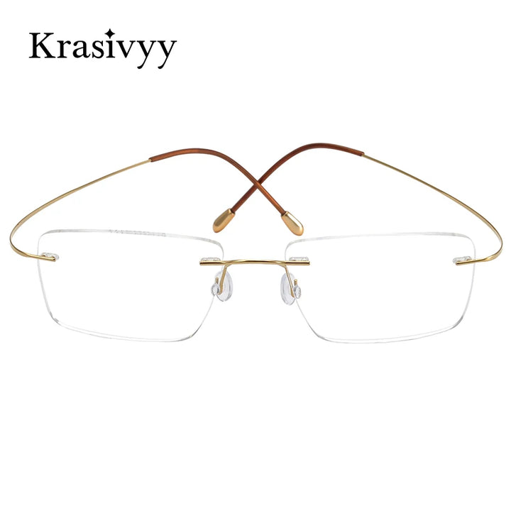 Krasivyy Mens Rimless Square Titanium Eyeglasses Kr6064 — view 12 | Krasivyy at FuzWeb
