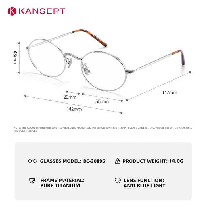 Kansept Womens Full Rim Oval Titanium Reading Glasses 30896 — view 2 | Kansept at FuzWeb