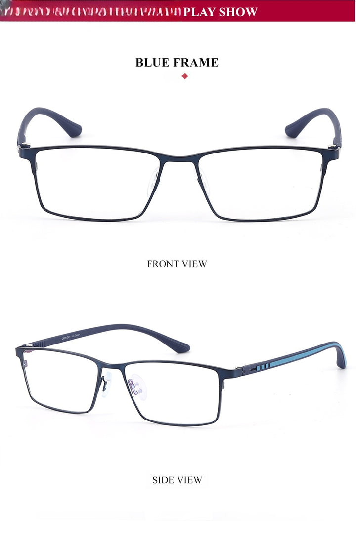 Chashma Ochki Mens Full Rim Square Alloy Eyeglasses 9386 — view 6 | Chashma Ochki at FuzWeb