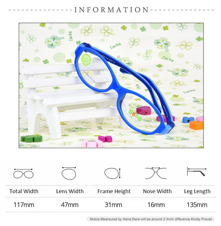 Secg Unisex Youths Full Rim Round Tr 90 Silicone Eyeglasses 3029 — view 1 | Secg at FuzWeb