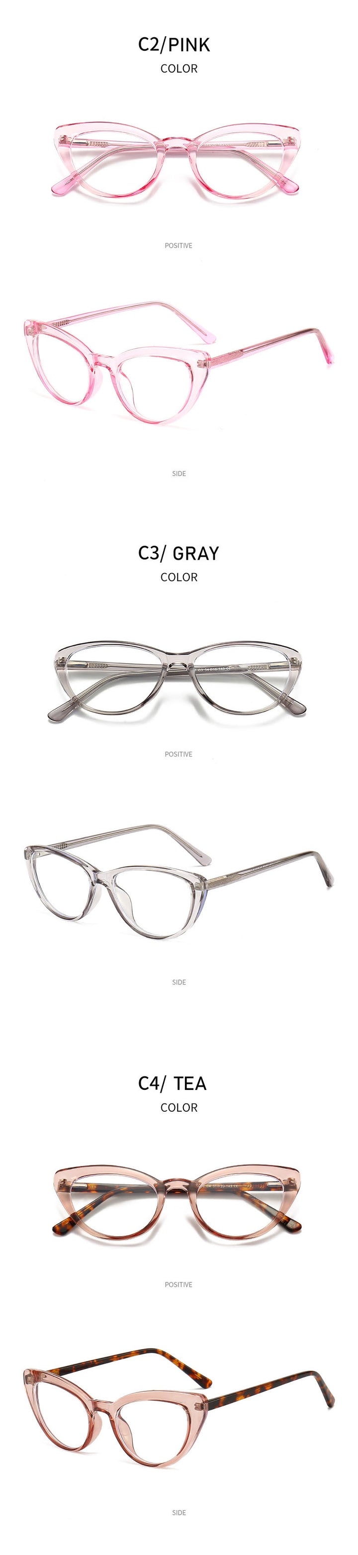 Kansept Womens Full Rim Oval Cat Eye Tr 90 Alloy Reading Glasses 58338 — view 2 | Kansept at FuzWeb
