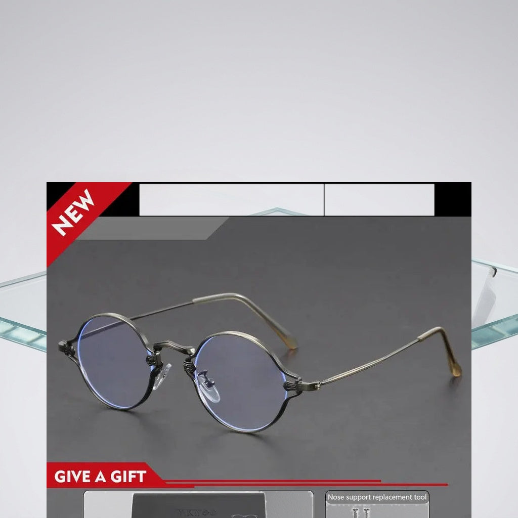 Vicky Unisex Full Rim Round Alloy Reading Glasses 10642 - Luxury Studio View