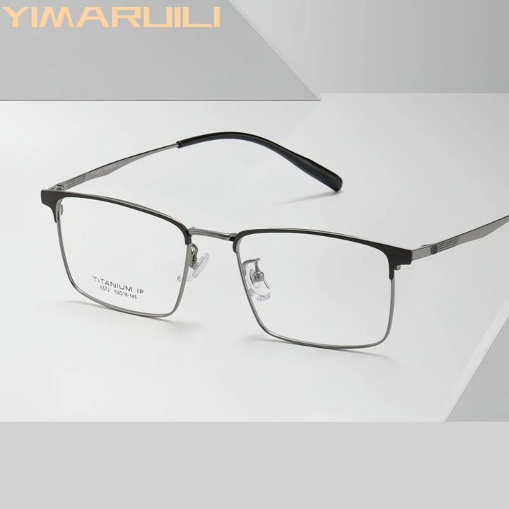 Yimaruili Women's Full Rim Polygon Square Titanium Eyeglasses 365572