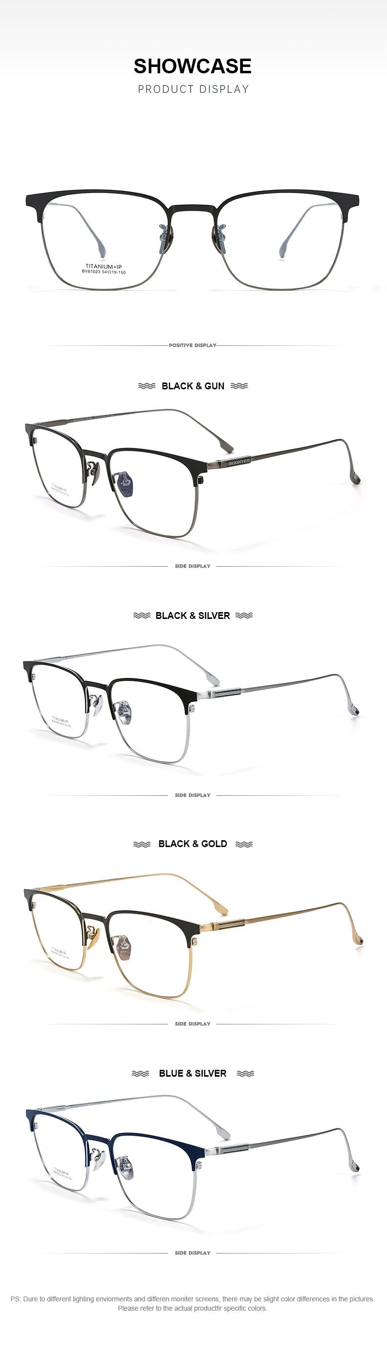 Chashma Mens Full Rim Square Titanium Acetate Eyeglasses 81023 — view 2 | Chashma at FuzWeb