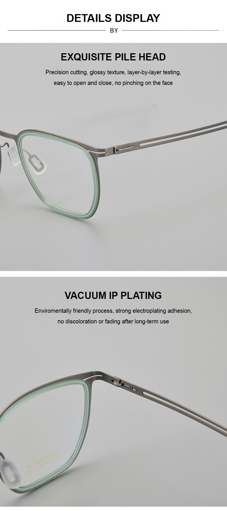 Summer Flower Womens Full Rim Square Acetate Titanium Eyeglasses 88814 — view 2 | Summer Flower at FuzWeb