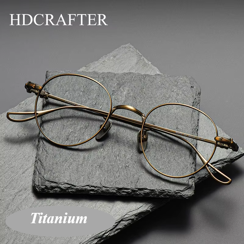 Hdcrafter Women's Full Rim Round Titanium Eyeglasses 88401 Full Rim Hdcrafter Eyeglasses
