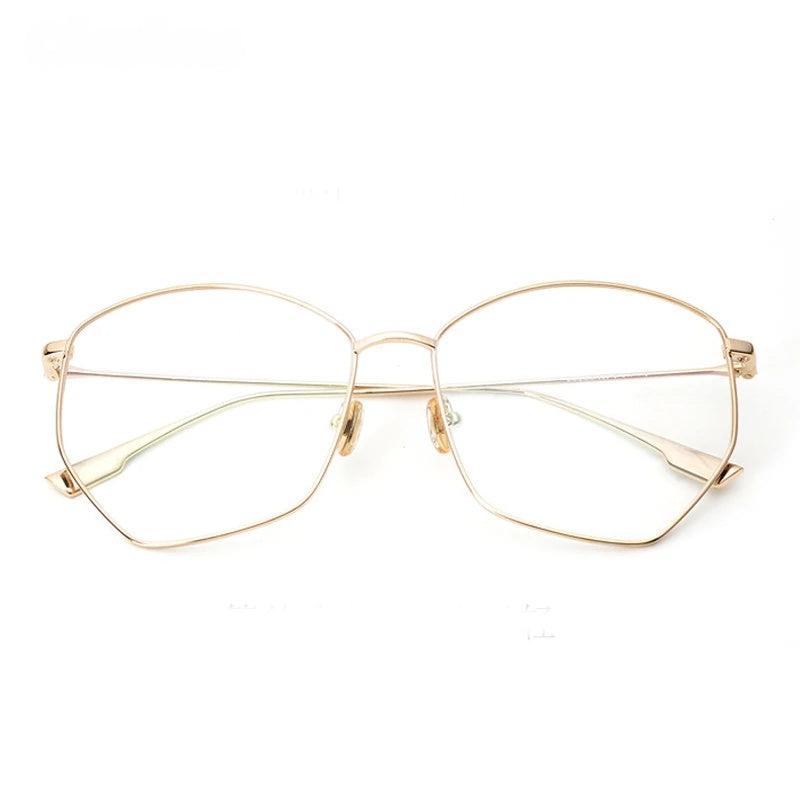 Chashma Ochki Womens Full Rim Irregular Octagon Titanium Eyeglasses 8302 — view 6 | Chashma Ochki at FuzWeb