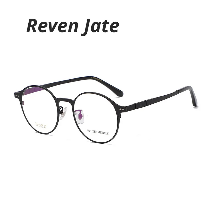 Reven Jate Unisex Full Rim Round Titanium Eyeglasses 671080
