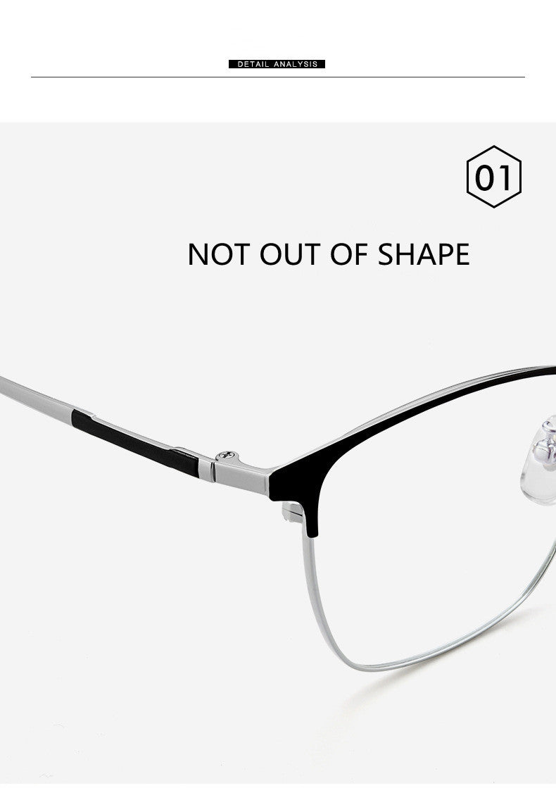 Kocolior Unisex Full Rim Square Acetate Alloy Hyperopic Reading Glasses 91872 — view 3 | Kocolior at FuzWeb