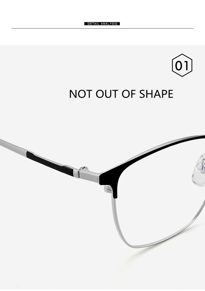 Kocolior Unisex Full Rim Square Acetate Alloy Hyperopic Reading Glasses 91872 — view 3 | Kocolior at FuzWeb