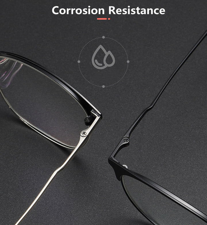 Kocolior Unisex Full Rim Square Acetate Alloy Brow Line Eyeglasses 9123 — view 1 | Kocolior at FuzWeb