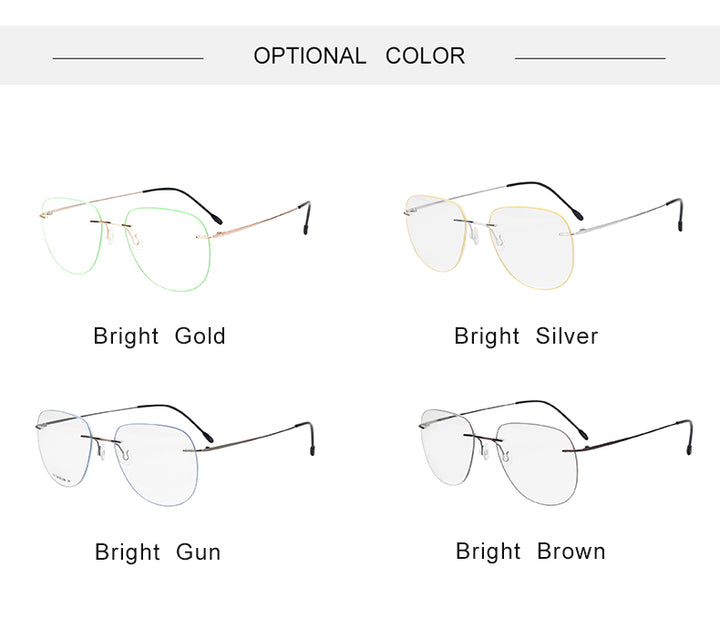 Krasivyy Unisex Rimless Oval Titanium Eyeglasses Kr05.