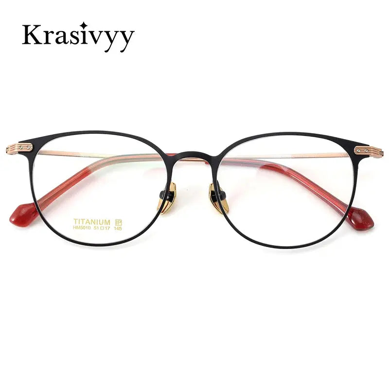 Krasivyy Unisex Full Rim Oval Round Titanium Eyeglasses 315010 — view 1 | Krasivyy at FuzWeb