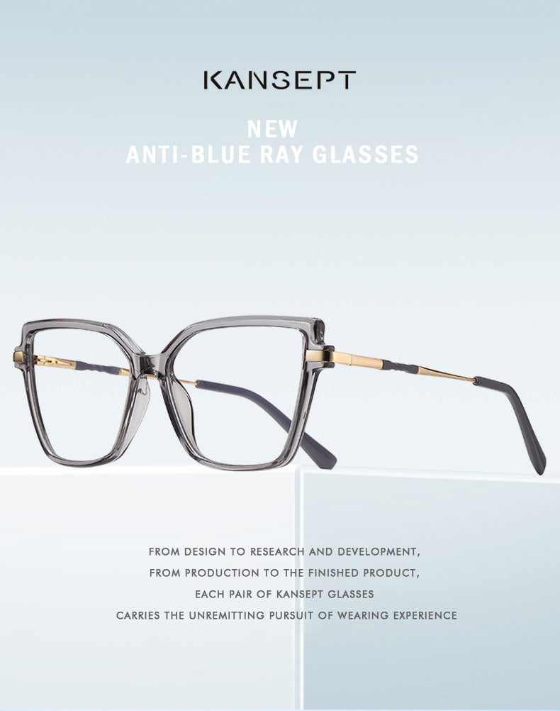 Kansept Womens Full Rim Square Cat Eye Tr 90 Alloy Reading Glasses 2208 — view 1 | Kansept at FuzWeb