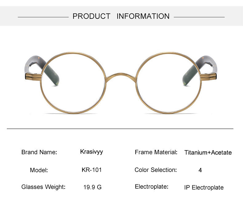 Krasivyy Womens Full Rim Round Titanium Acetate Eyeglasses 66101 — view 1 | Krasivyy at FuzWeb