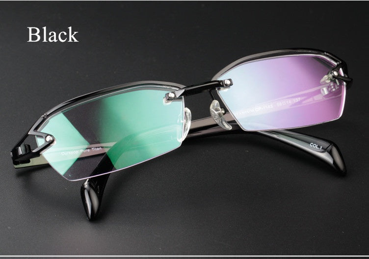 Chashma Ochki Unisex Semi Rimless Oval Titanium Eyeglasses 41143 — view 1 | Chashma Ochki at FuzWeb