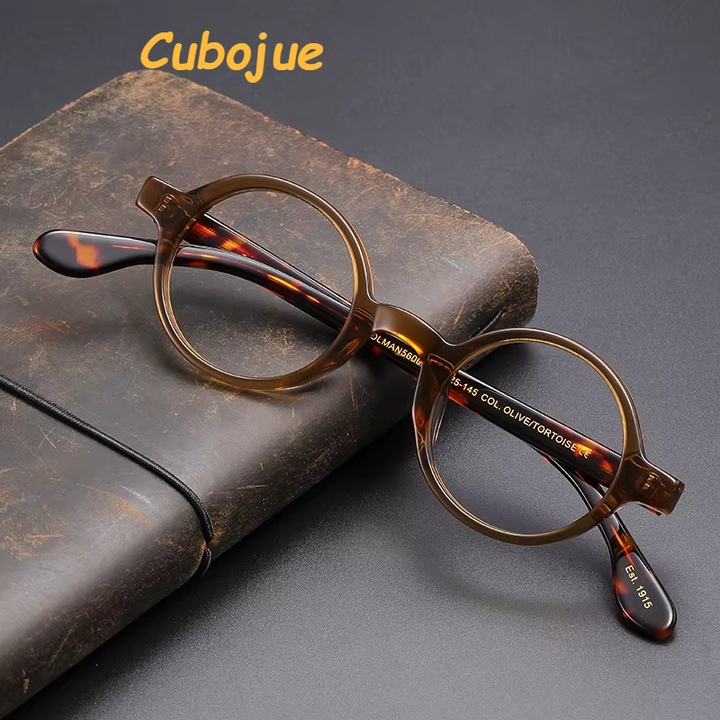 Cubojue Women's Full Rim Round Acetate Reading Glasses 71377 Reading Glasses Cubojue