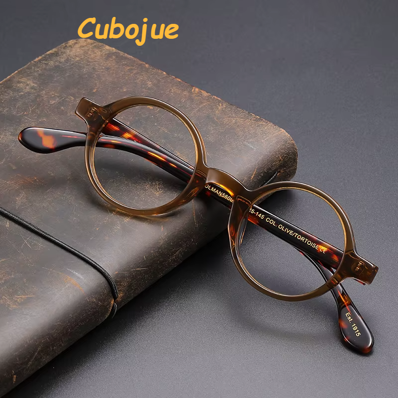 Cubojue Women's Full Rim Round Acetate Reading Glasses 71377 Reading Glasses Cubojue