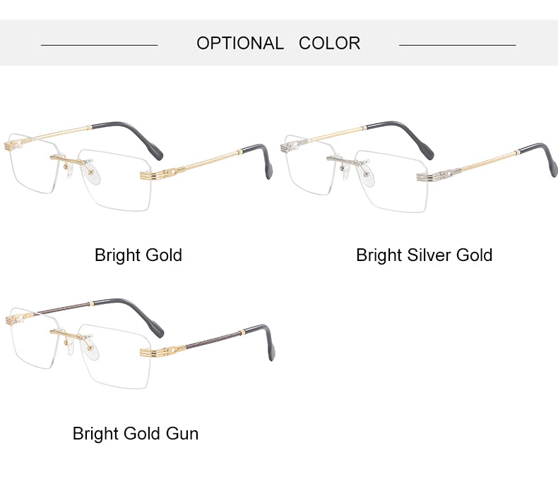 Krasivyy Unisex Rimless Flat Top Polygon Titanium Eyeglasses 650032.