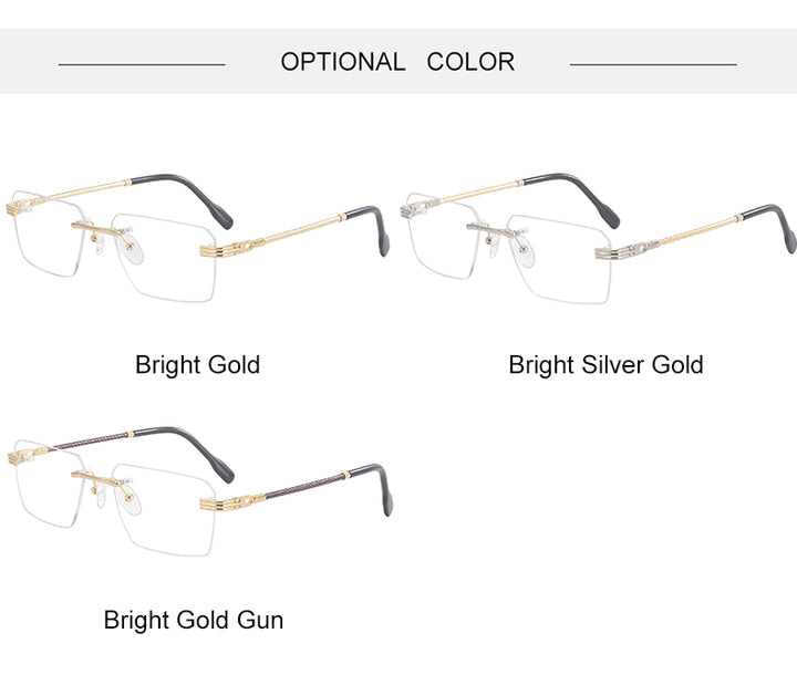 Krasivyy Unisex Rimless Flat Top Polygon Titanium Eyeglasses 650032.