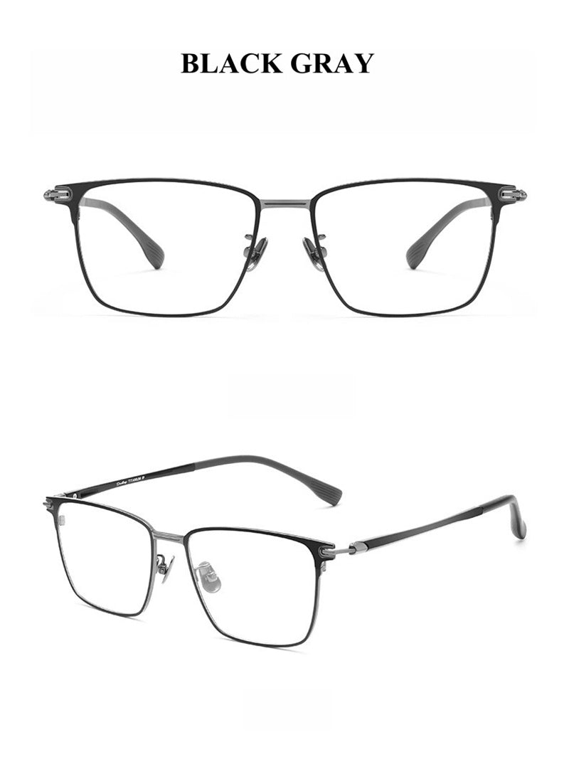 Chashma Ochki Unisex Full Rim Square Titanium Eyeglasses 888013.