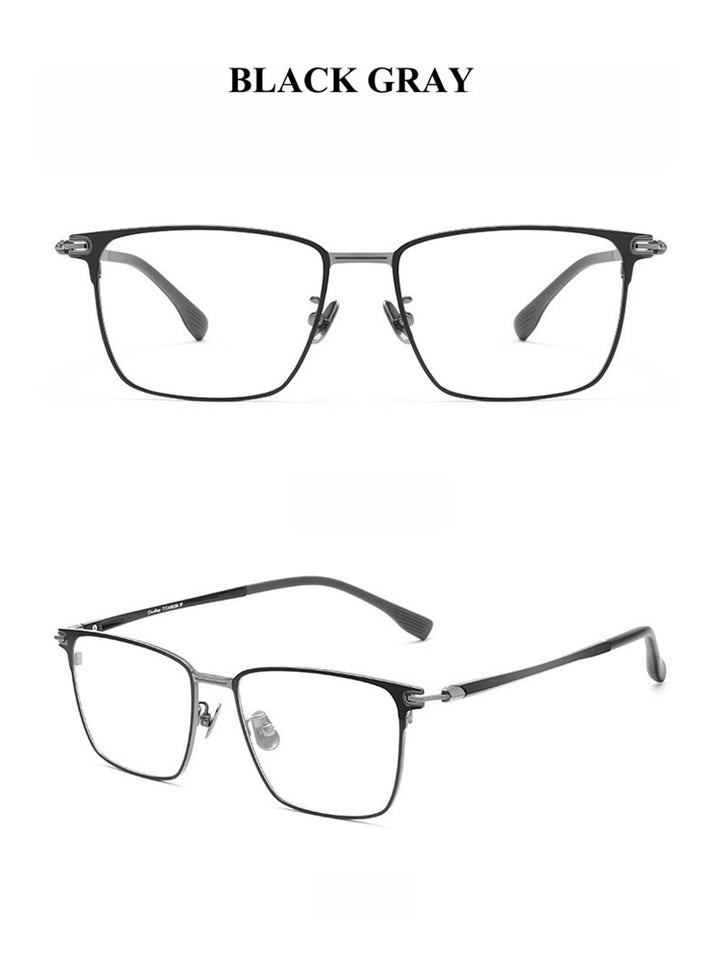 Chashma Ochki Unisex Full Rim Square Titanium Eyeglasses 888013.