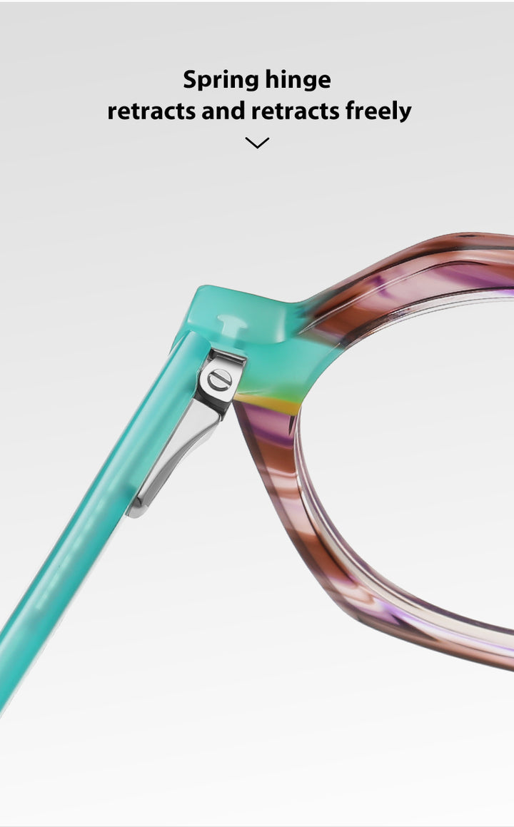 Gmei Womens Full Rim Polygon Acetate Eyegasses 8825 — view 4 | Gmei Optical at FuzWeb