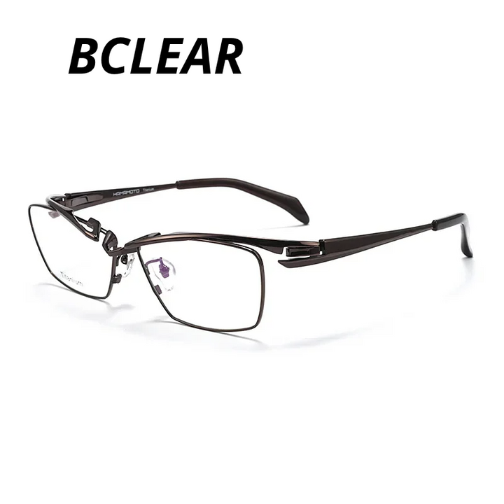 Bclear Unisex Full Rim Square Brow Line Titanium Eyeglasses 842320