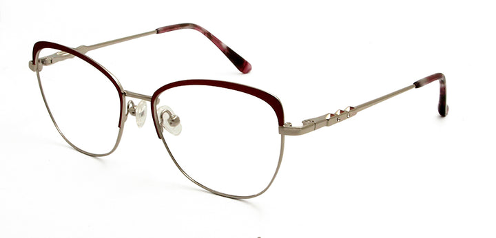 Esnbie Womens Full Rim Square Cat Eye Alloy Eyeglasses 23042 — view 6 | Esnbie at FuzWeb