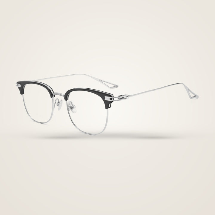 Bclear Unisex Half Rim Square TR90 Titanium Eyeglasses 80915P — view 5 | Bclear at FuzWeb