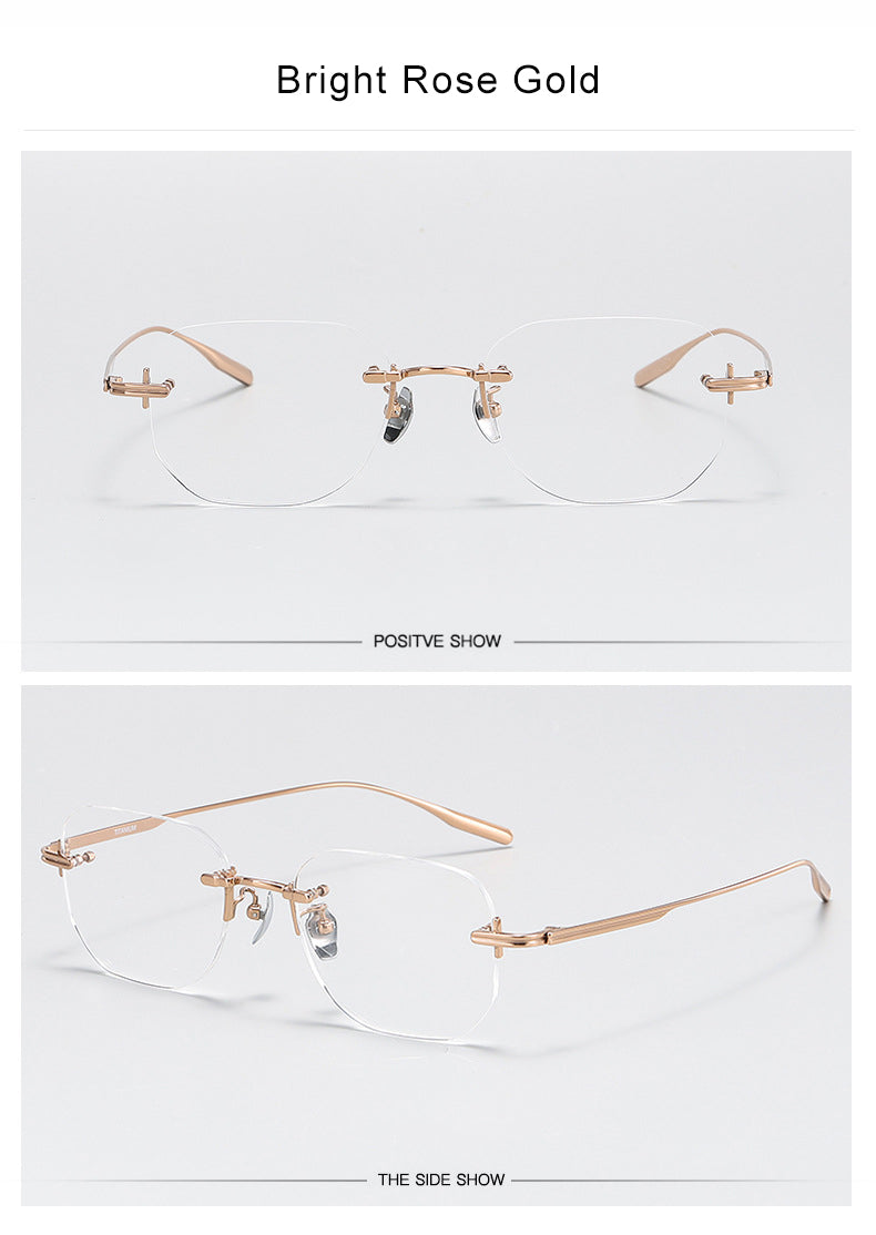Krasivyy Mens Rimless Square Titanium Eyeglasses K132 — view 12 | Krasivyy at FuzWeb