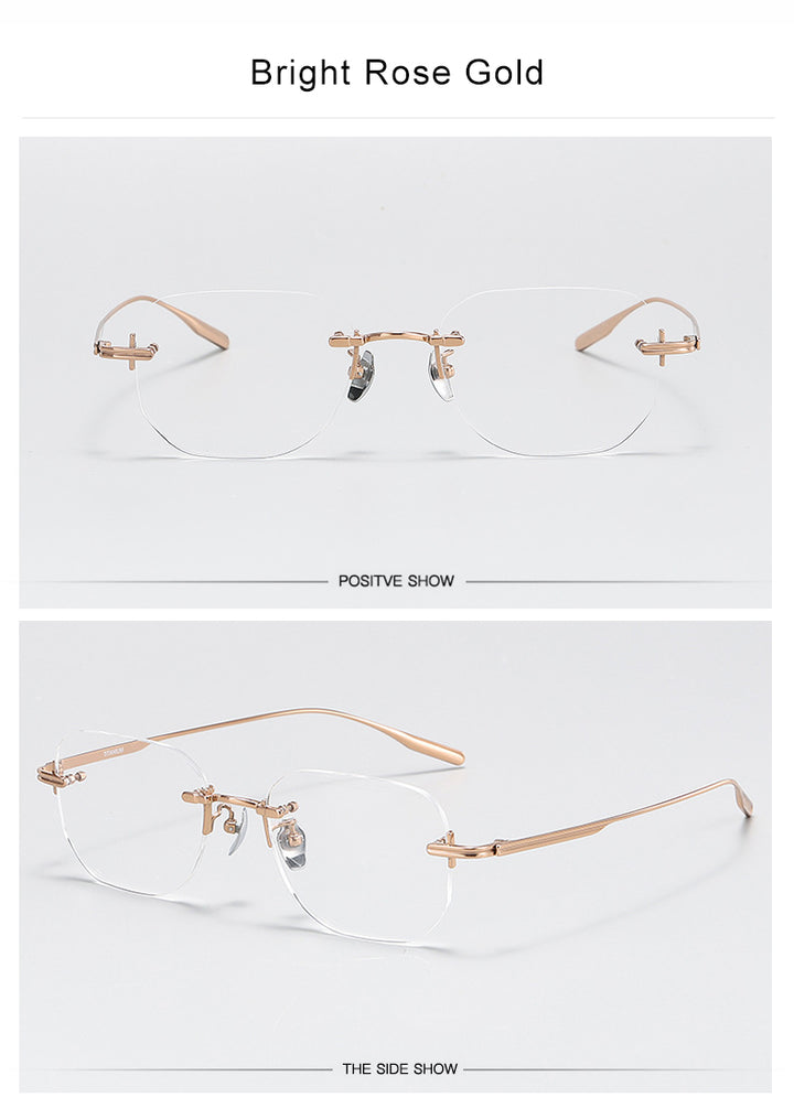 Krasivyy Mens Rimless Square Titanium Eyeglasses K132 — view 12 | Krasivyy at FuzWeb