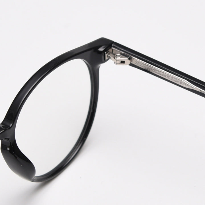 CCspace Unisex Full Rim Round Tr 90 Titanium Eyeglasses 55868.