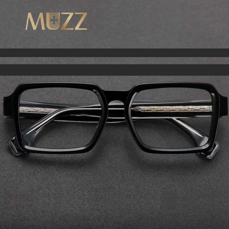 Muzz Unisex Full Rim Square Brow Line Acetate Eyeglasses 37278