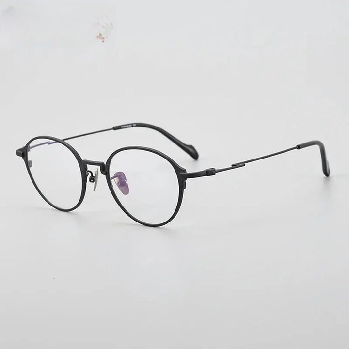 Chashma Ochki Unisex Full Rim Round Titanium Eyeglasses 360046.