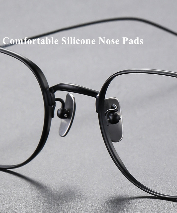 Chashma Ochki Womens Full Rim Flat Top Oval Titanium Eyeglasses 84803 — view 3 | Chashma Ochki at FuzWeb