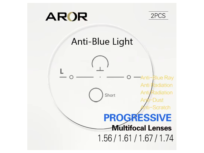 Aror Progressive Vision Anti Blue Light Clear Lenses Lenses Aror Lenses 1.56