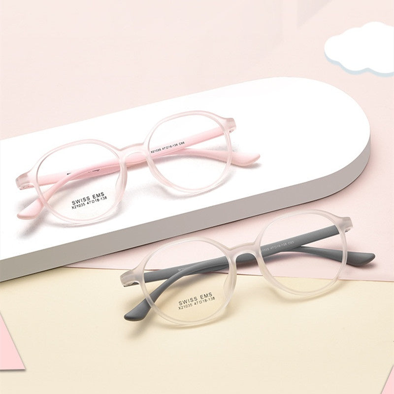 Chashma Ottica Unisex Youth's Full Rim Round Tr 90 Titanium Eyeglasses 21035.
