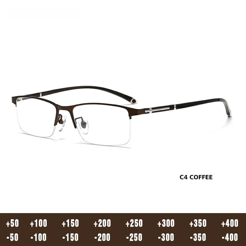 Kansept Unisex Full Rim Square Al-Mg-Titanium Reading Glasses 619211.