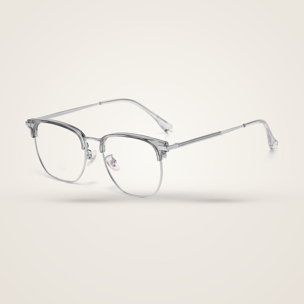 Bclear Unisex Half Rim Cat Eye TR90 Titanium Eyeglasses 1599 — view 3 | Bclear at FuzWeb