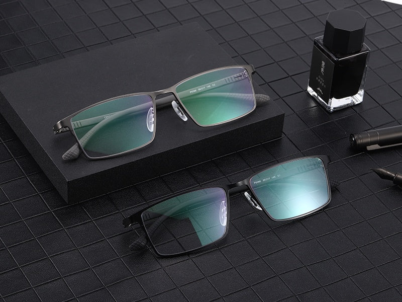 Chashma Ottica Mens Full Rim Square Titanium Alloy Eyeglasses 779386 — view 1 | Chashma Ottica at FuzWeb