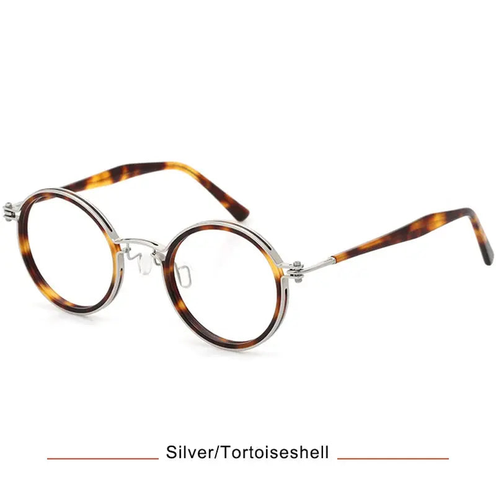 Krasivyy Unisex Full Rim Round Acetate Titanium Eyeglasses 55862.