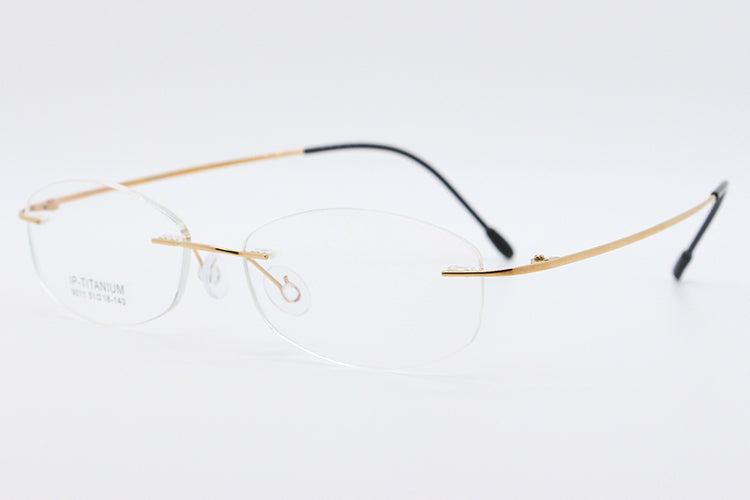 Bclear Womens Rimless Oval Cat Eye Titanium Eyeglasses 49011 — view 2 | Bclear at FuzWeb